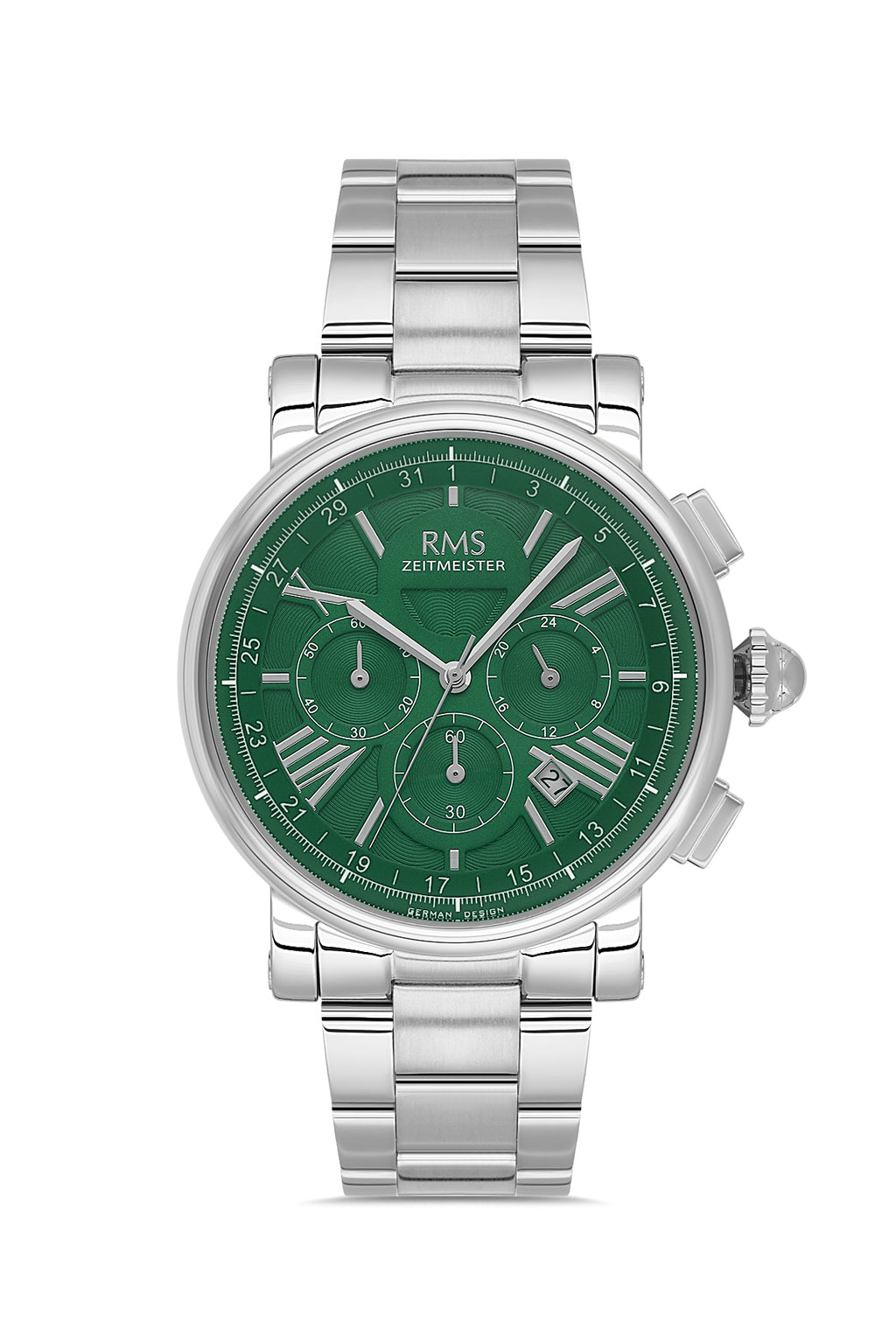 RMS Men's Green Dial Silver Stainless Steel Watch - RMS.1.AG2058.04