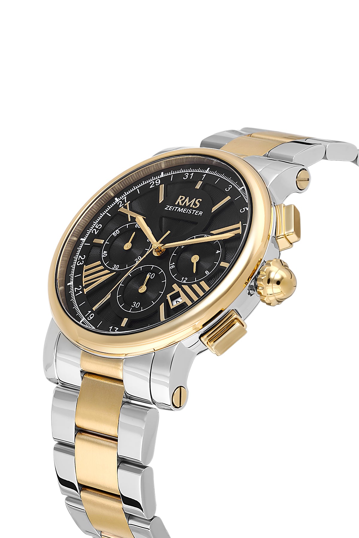 RMS Men's Black Dial Gold & Silver Stainless Steel Watch - RMS.1.AG2058.05 - 3