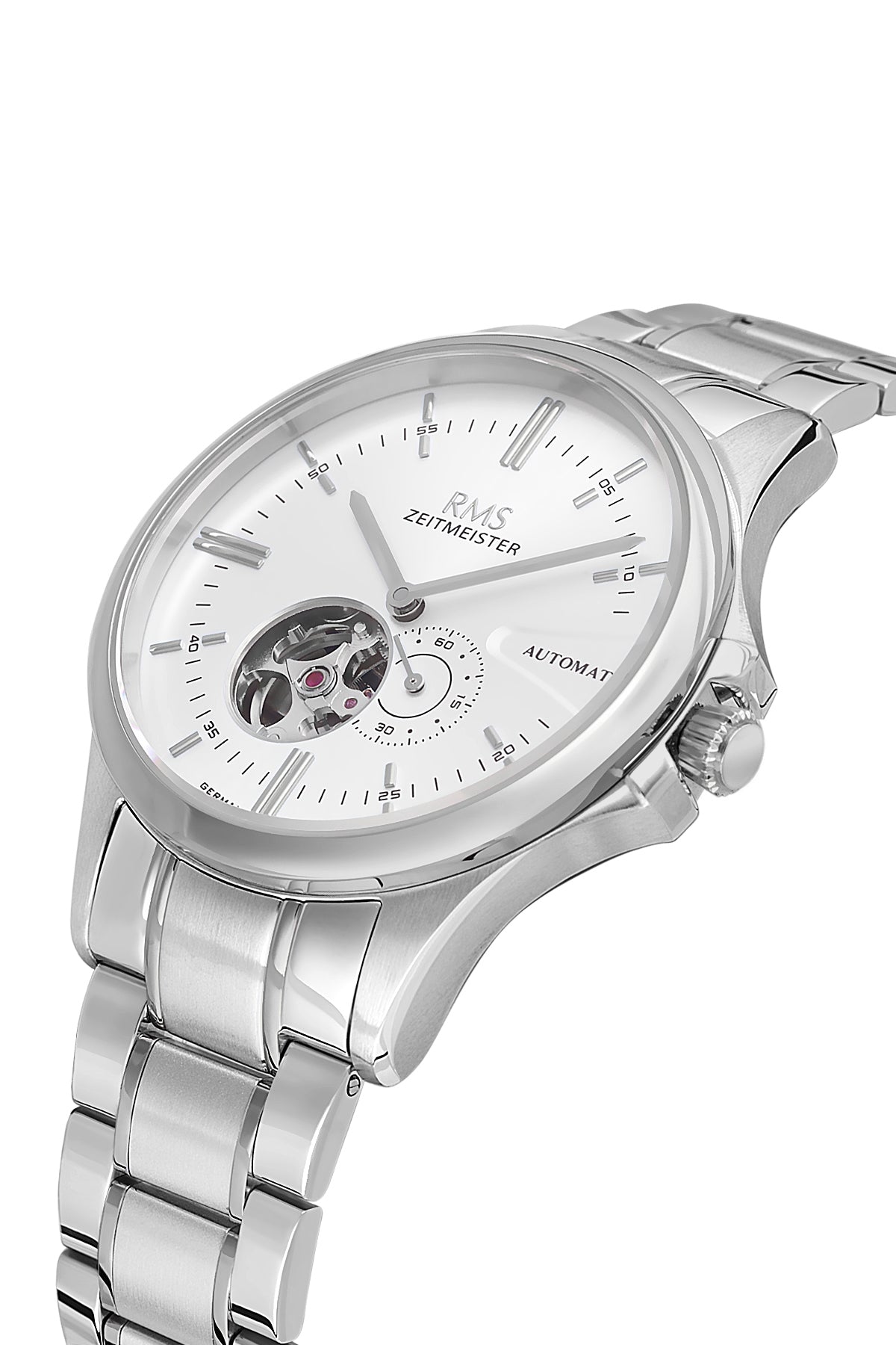 RMS Men's Silver Dial Silver Stainless Steel Watch - RMS.1.AG2076.01