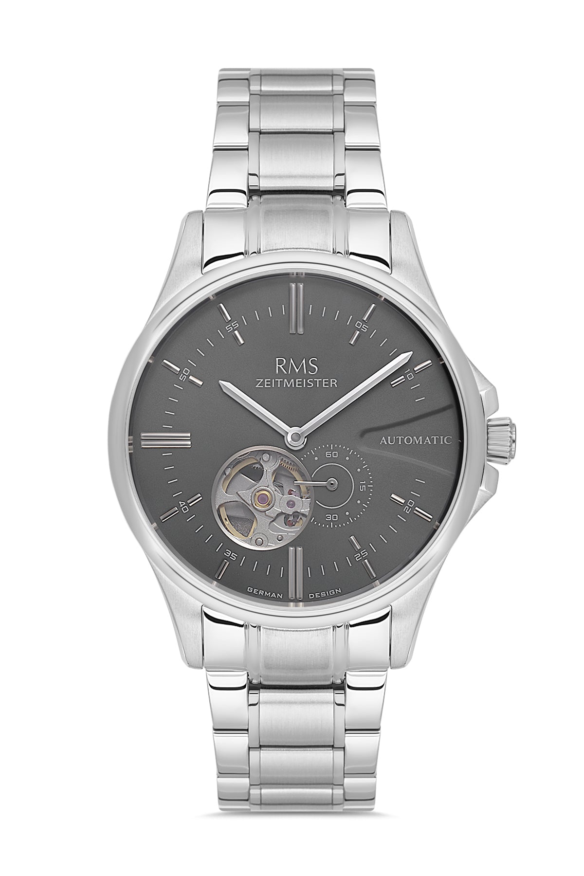 RMS Men's Gray Dial Silver Stainless Steel Watch - RMS.1.AG2076.03