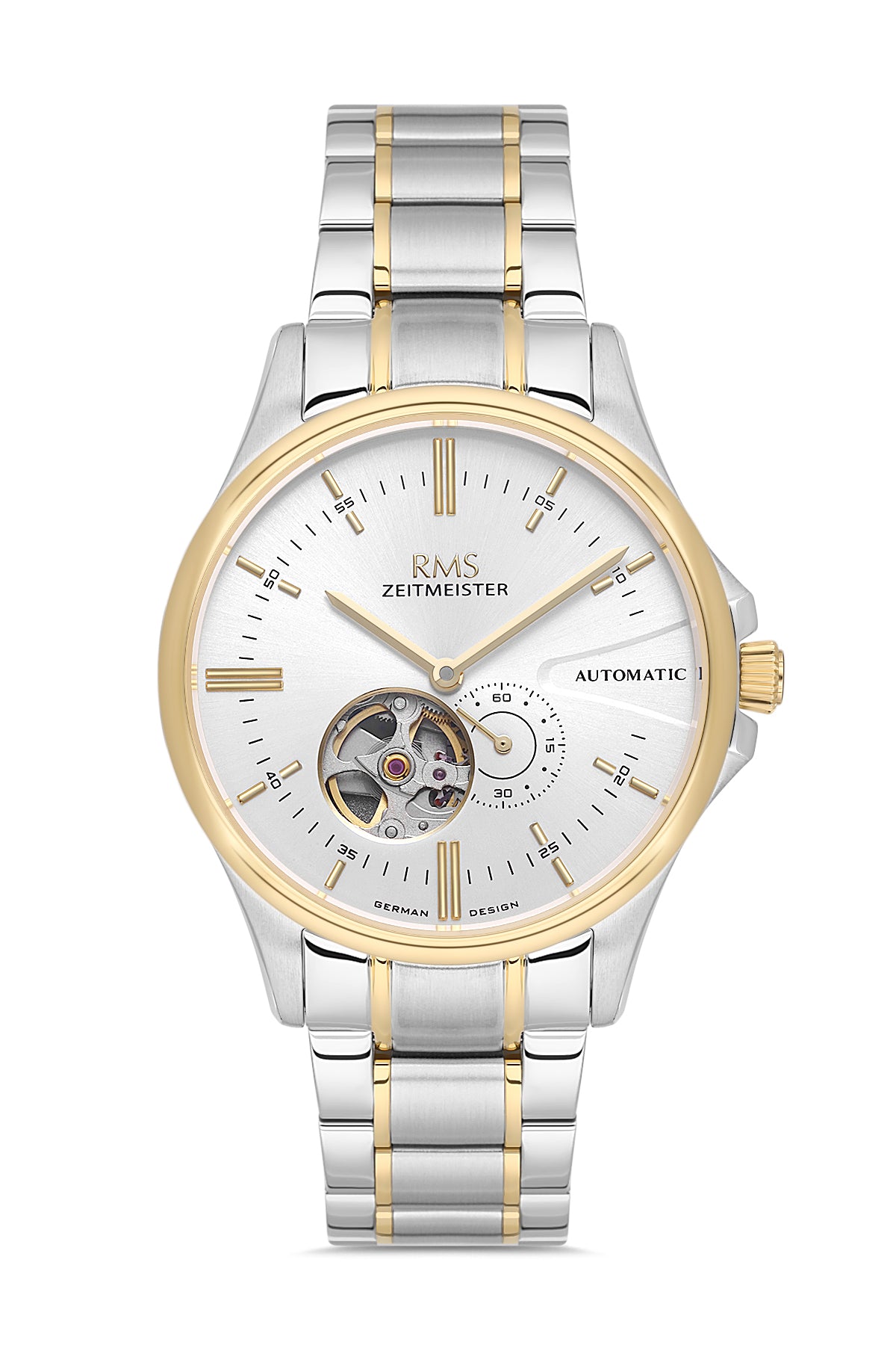 RMS Men's Silver Dial Gold & Silver Stainless Steel Watch - RMS.1.AG2076.05