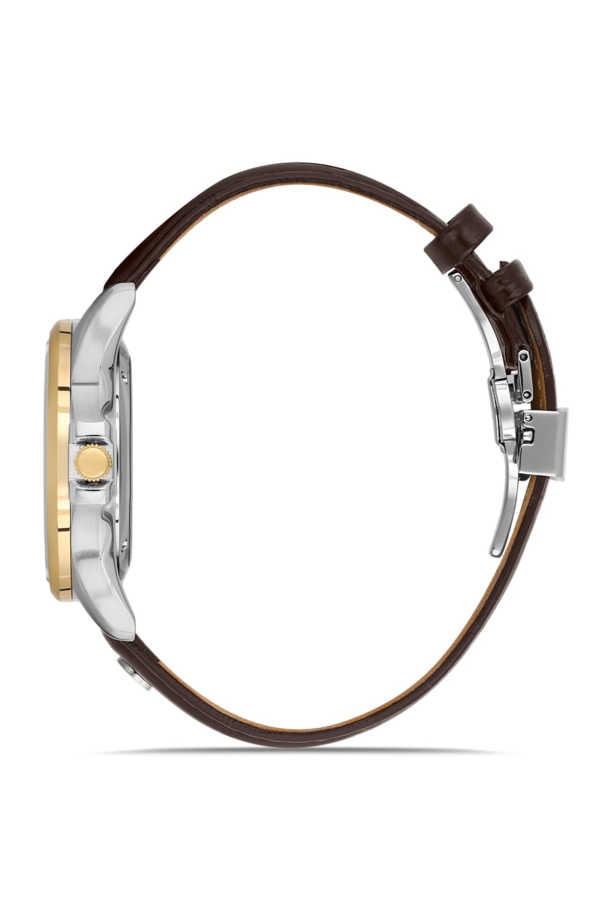 RMS Men's Silver Dial Gold & Silver Leather Strap Watch - RMS.1.AG2077.04