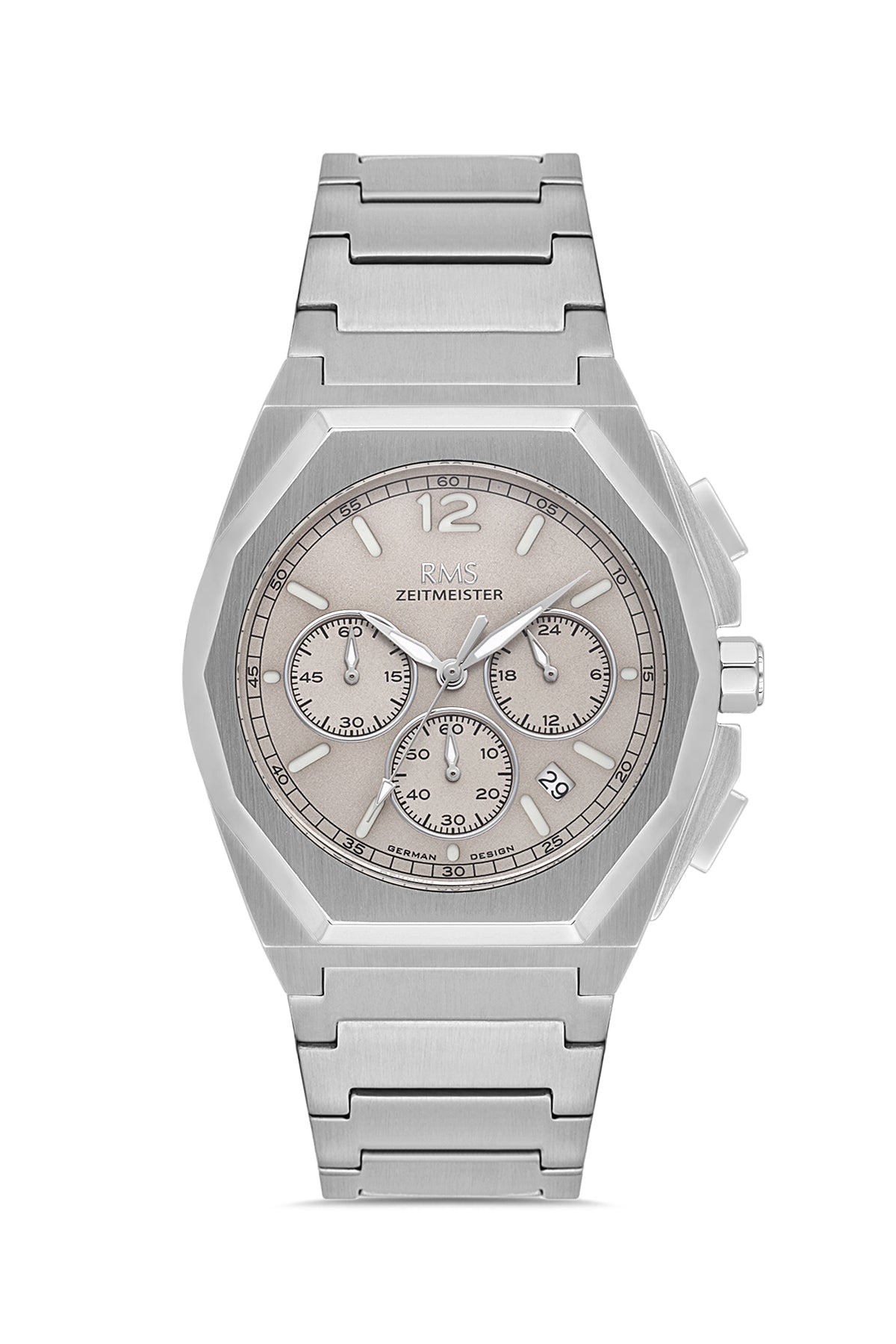 RMS Men's Gray Dial Silver Chronograph Stainless Steel Watch - RMS.1.AG2096.116