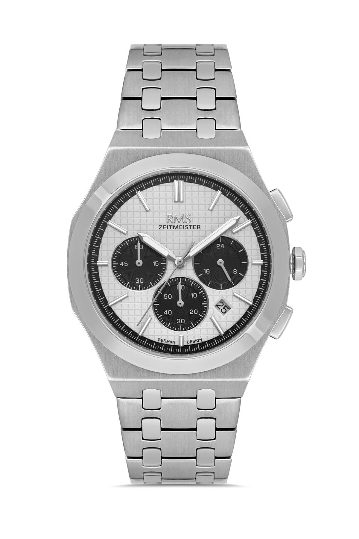 RMS Men's Silver Dial Silver Stainless Steel Watch - RMS.1.AG2102.10