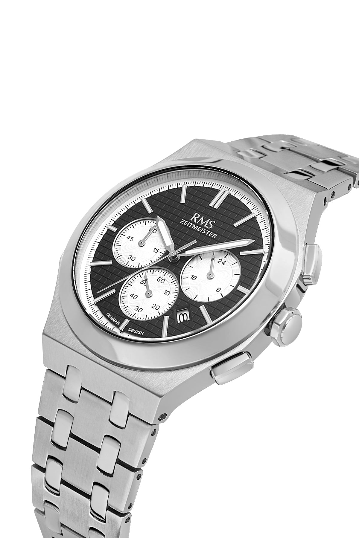 RMS Men's Black Dial Silver Stainless Steel Watch - RMS.1.AG2102.12 - 3