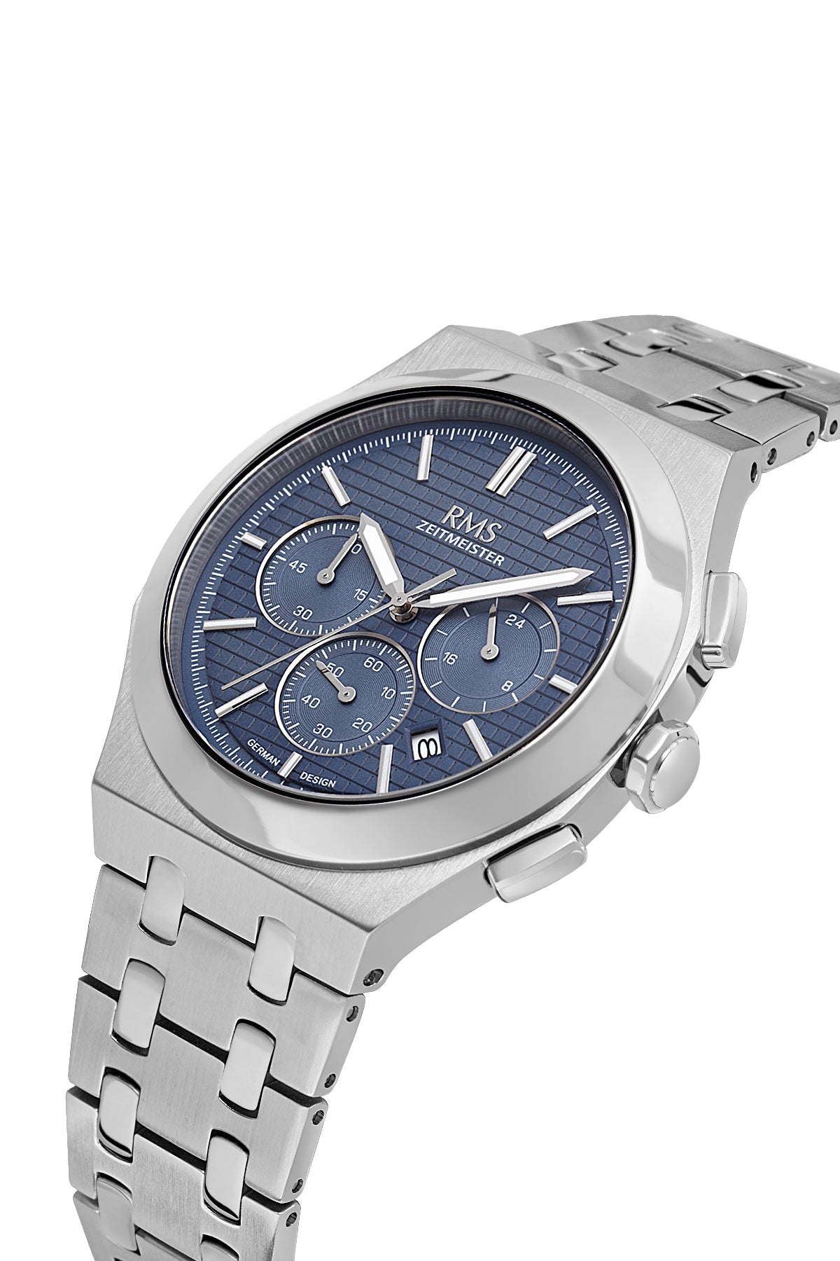 RMS Men's Blue Dial Silver Stainless Steel Watch - RMS.1.AG2102.13