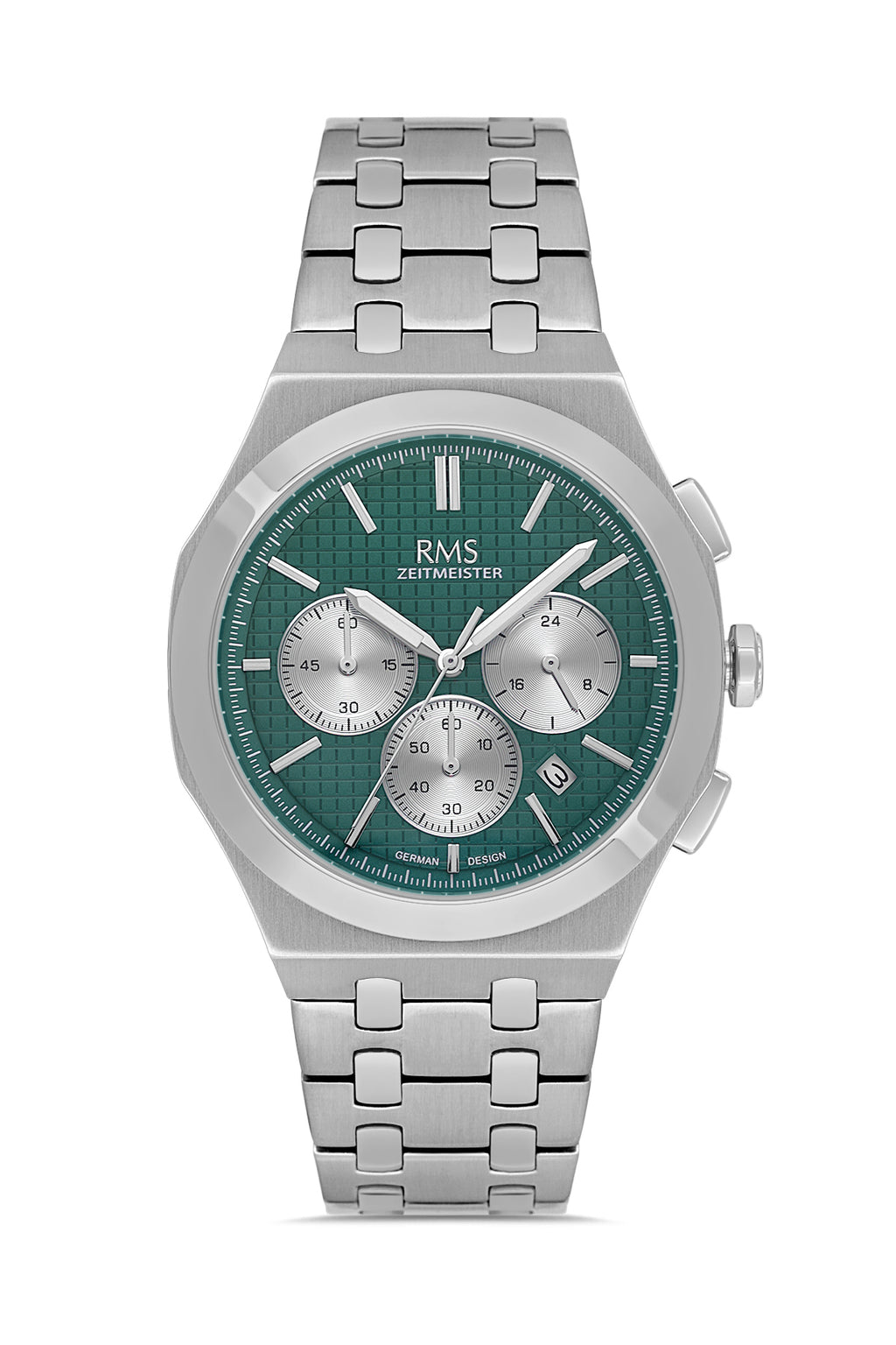 RMS Men's Green Dial Silver Stainless Steel Watch - RMS.1.AG2102.19