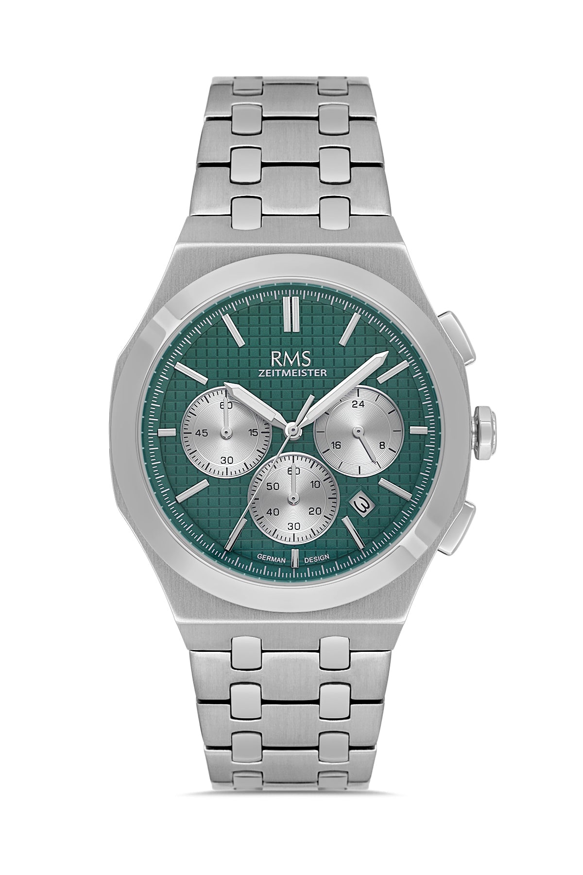 RMS Men's Green Dial Silver Stainless Steel Watch - RMS.1.AG2102.19