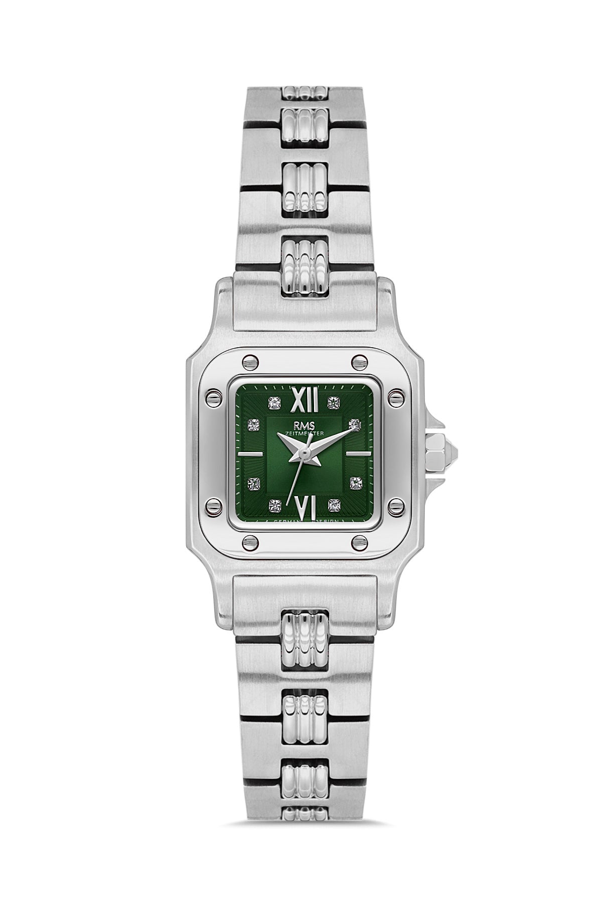 RMS Zeitmeister RMS.1.AG2108.19 women's watch with green dial, silver case and stainless steel bracelet