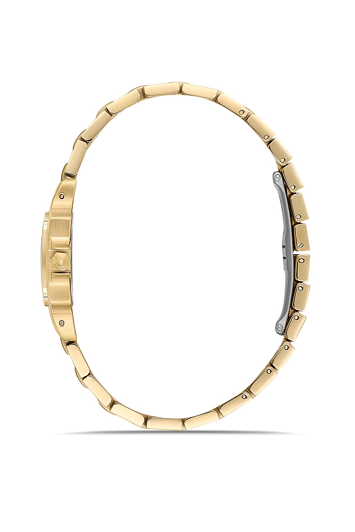 RMS Zeitmeister RMS.1.AG2108.29 women's watch with green dial, gold case and stainless steel bracelet – side view