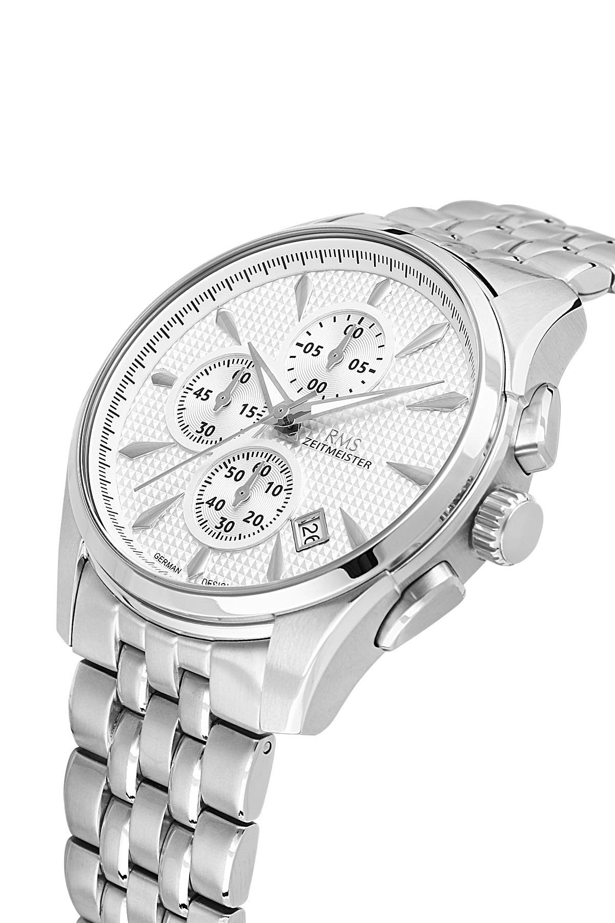 RMS Men's Silver Dial Silver Stainless Steel Watch - RMS.1.AG2111.10