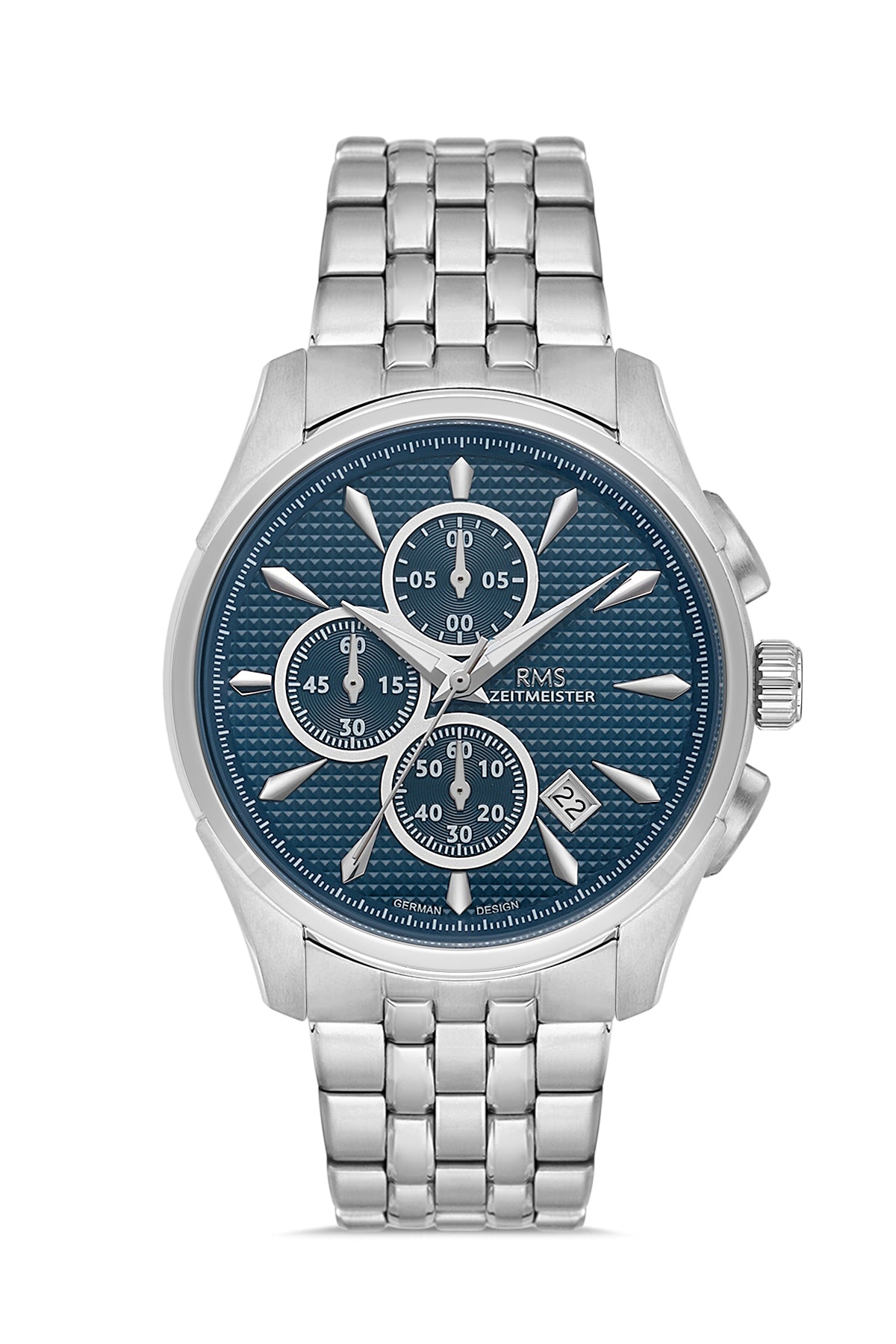 RMS Men's Light Blue Dial Silver Stainless Steel Watch - RMS.1.AG2111.14