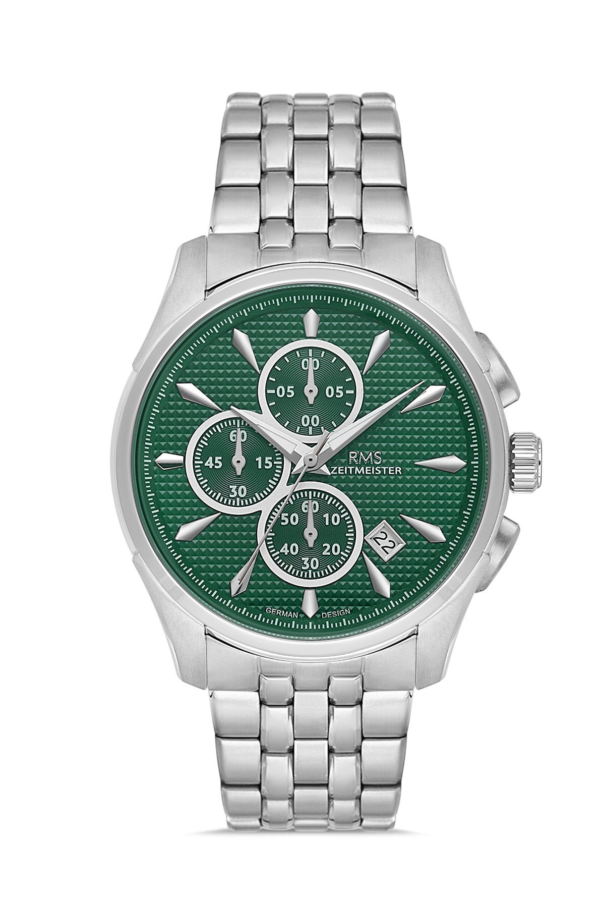 RMS Men's Green Dial Silver Stainless Steel Watch - RMS.1.AG2111.19