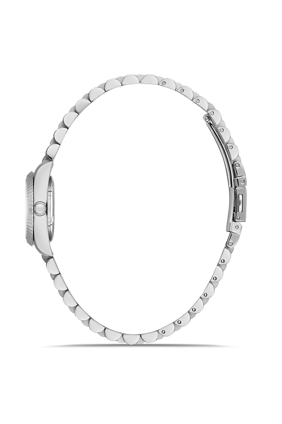RMS Zeitmeister RMS.1.AG2117.19 women's watch with green dial, silver case and stainless steel bracelet – side view