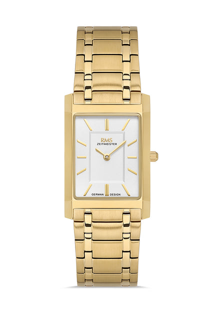 RMS Zeitmeister Silver Dial Gold Plated Women's Watch - Stainless Steel Bracelet - RMS.1.AG2121.20