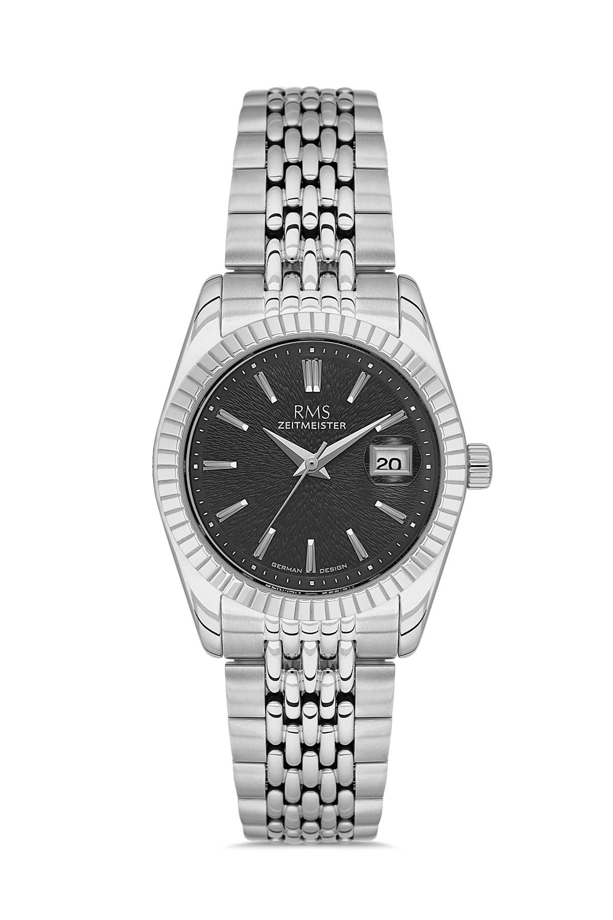 RMS Women's Black Dial Silver Stainless Steel Watch - RMS.1.AG2126.12
