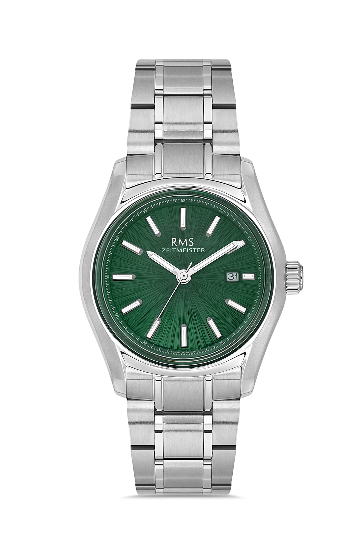 RMS Men's Green Dial Silver Stainless Steel Watch - RMS.1.AG2127.19