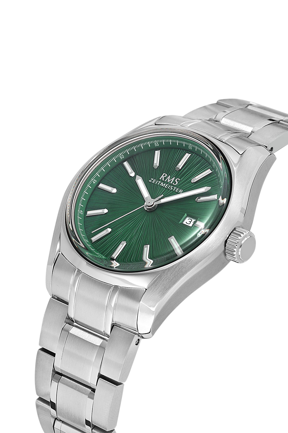 RMS Men's Green Dial Silver Stainless Steel Watch - RMS.1.AG2127.19 - 3