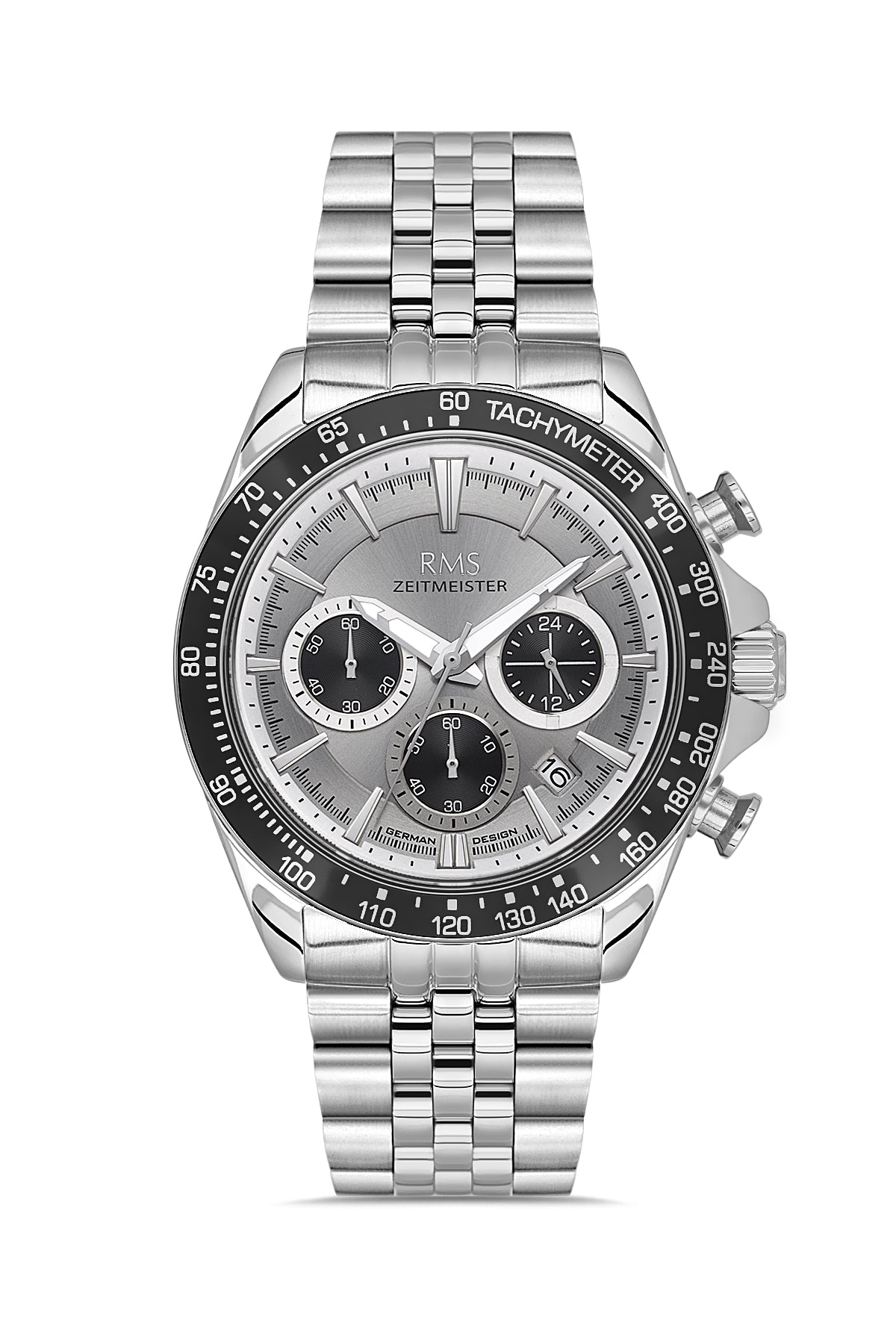 RMS Men's Gray Dial Silver Chronograph Stainless Steel Watch - RMS.1.AG2128.115