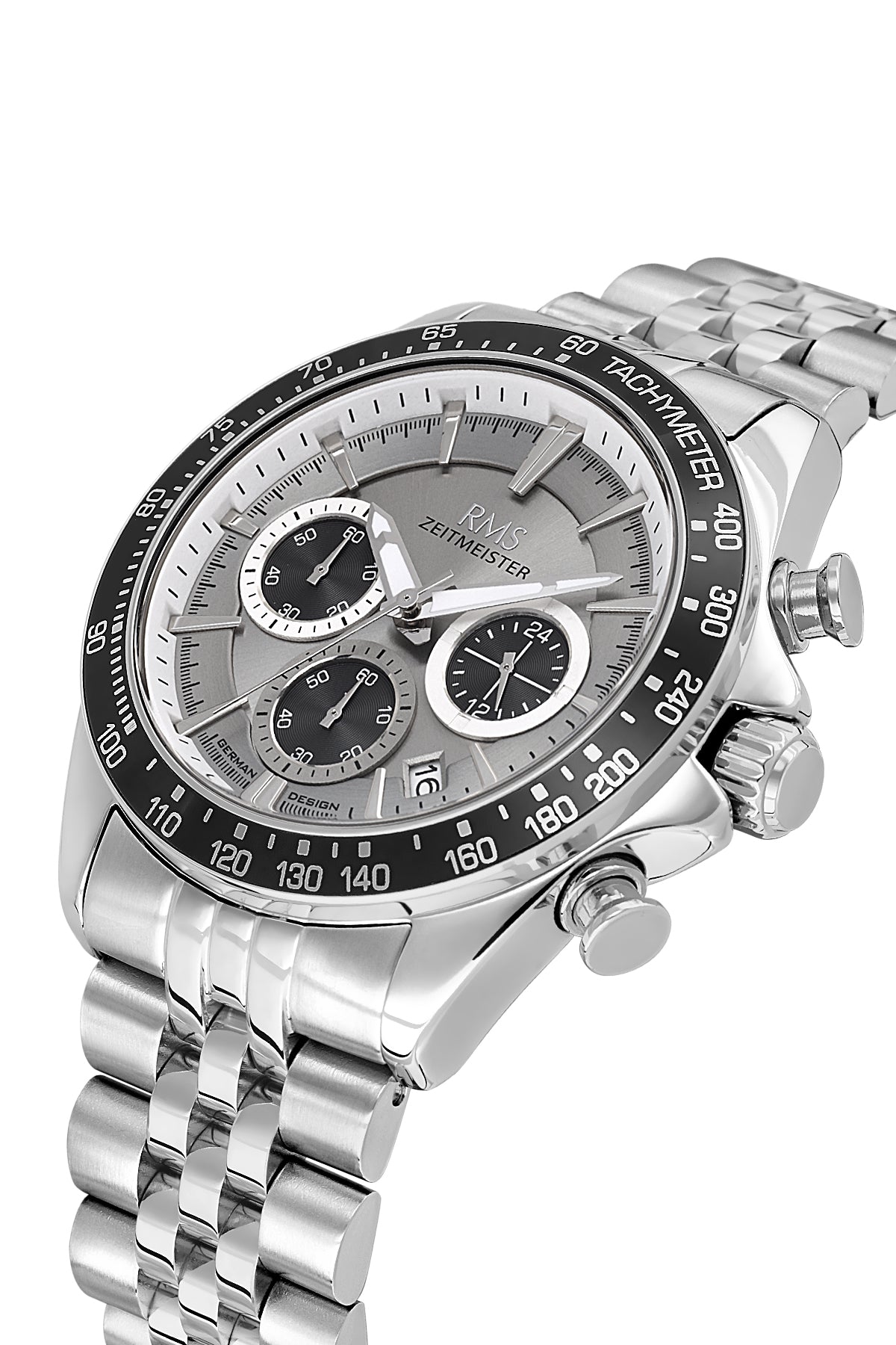 RMS Men's Gray Dial Silver Chronograph Stainless Steel Watch - RMS.1.AG2128.115 - 3