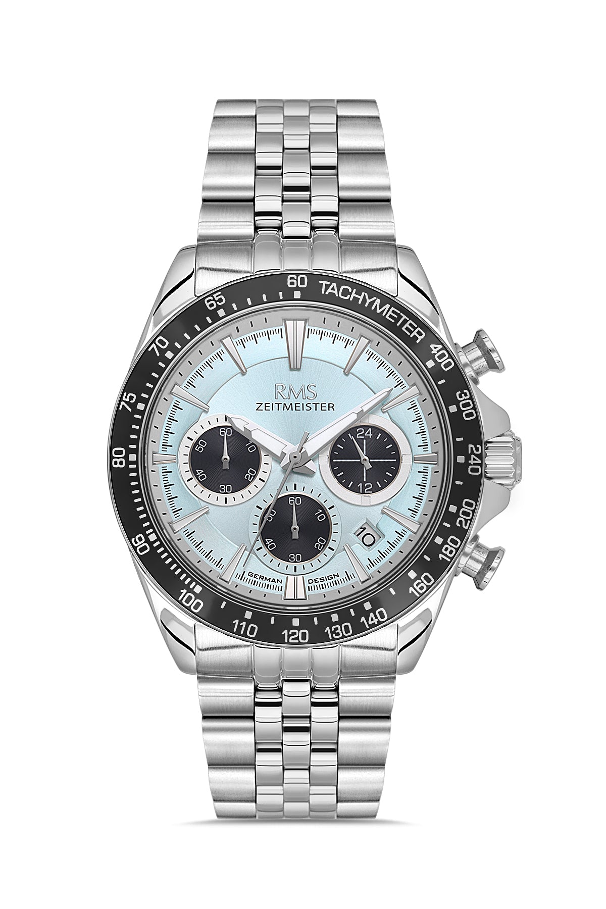 RMS Men's Tiffany Blue Dial Silver Chronograph Stainless Steel Watch - RMS.1.AG2128.14