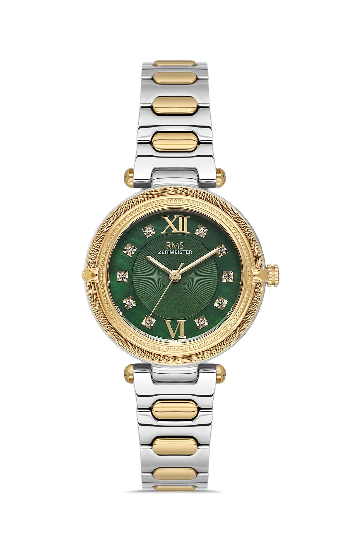 RMS Women's Green Dial Gold & Silver Stainless Steel Watch - RMS.1.AG2135.49