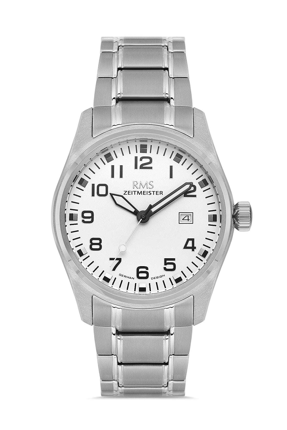 RMS Men's Silver Dial Titanium Calendar Stainless Steel Watch - RMS.1.AG2141.10