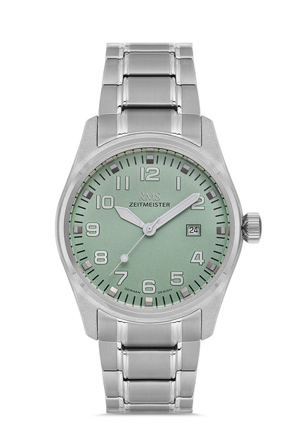 RMS Zeitmeister Light Green Dial Titanium Men's Watch - Titanium Bracelet - RMS.1.AG2141.110