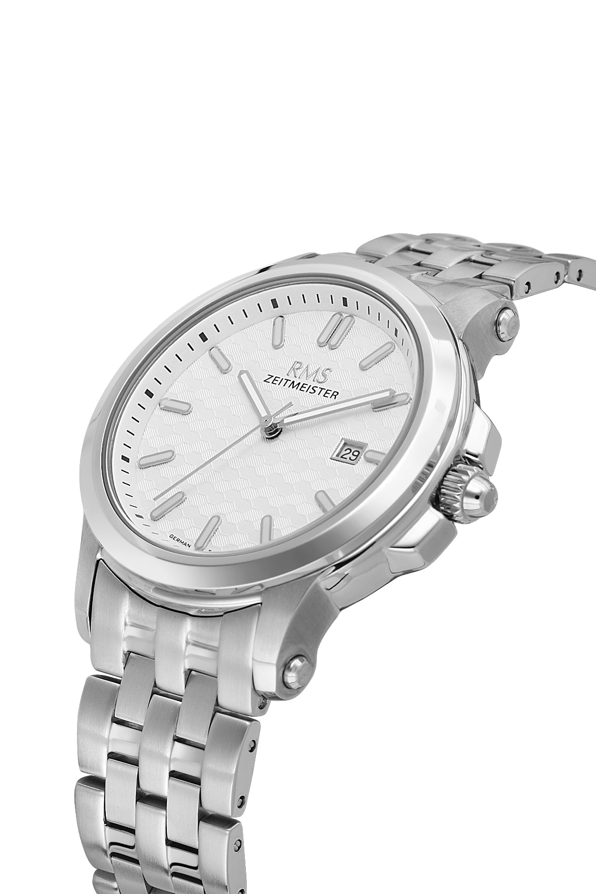 RMS Men's Silver Dial Silver Stainless Steel Watch - RMS.1.AG2151.10