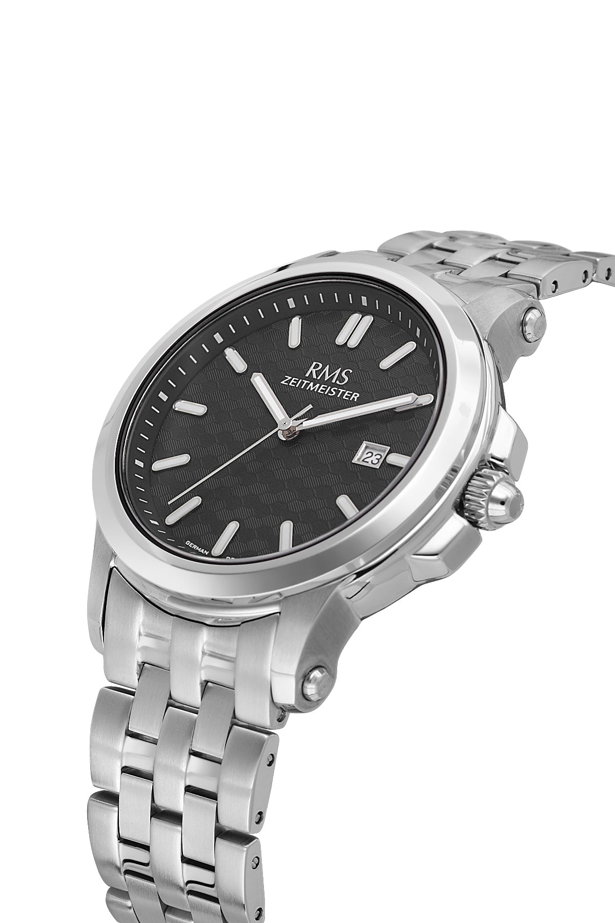 RMS Men's Black Dial Silver Stainless Steel Watch - RMS.1.AG2151.12