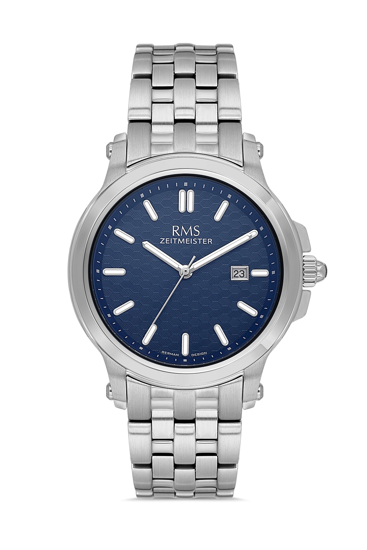 RMS Men's Blue Dial Silver Stainless Steel Watch - RMS.1.AG2151.13