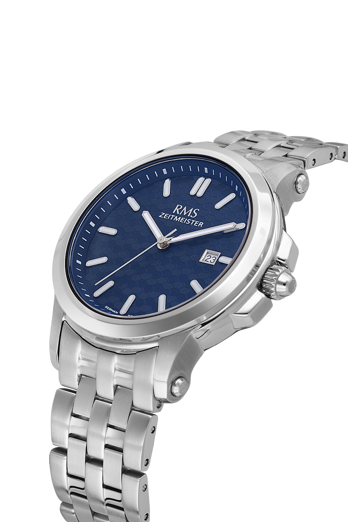 RMS Men's Blue Dial Silver Stainless Steel Watch - RMS.1.AG2151.13