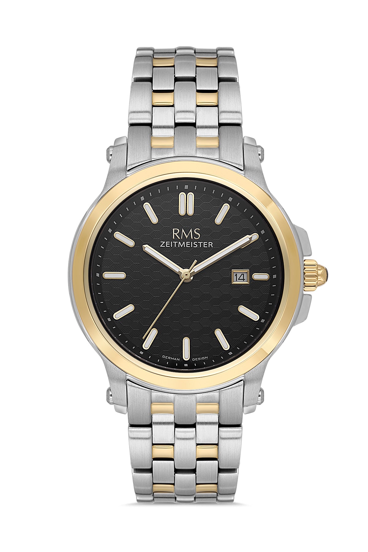 RMS Men's Black Dial Gold & Silver Stainless Steel Watch - RMS.1.AG2151.42