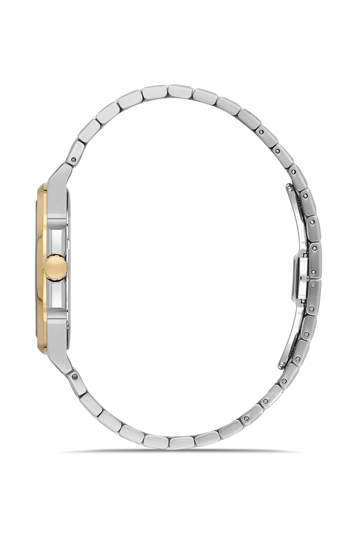 RMS Zeitmeister Black Dial Gold & Silver Plated Men's Watch - Stainless Steel Bracelet - RMS.1.AG2156.42
