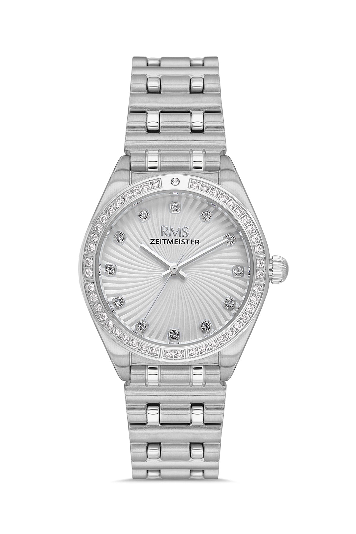 RMS Zeitmeister Silver Dial Silver Plated Women's Watch - Stainless Steel Bracelet - RMS.1.AG2162.10