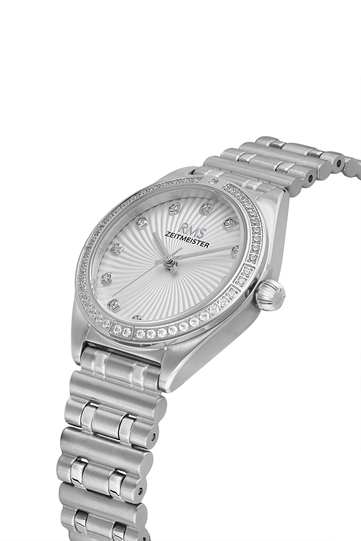 RMS Zeitmeister Silver Dial Silver Plated Women's Watch - Stainless Steel Bracelet - RMS.1.AG2162.10