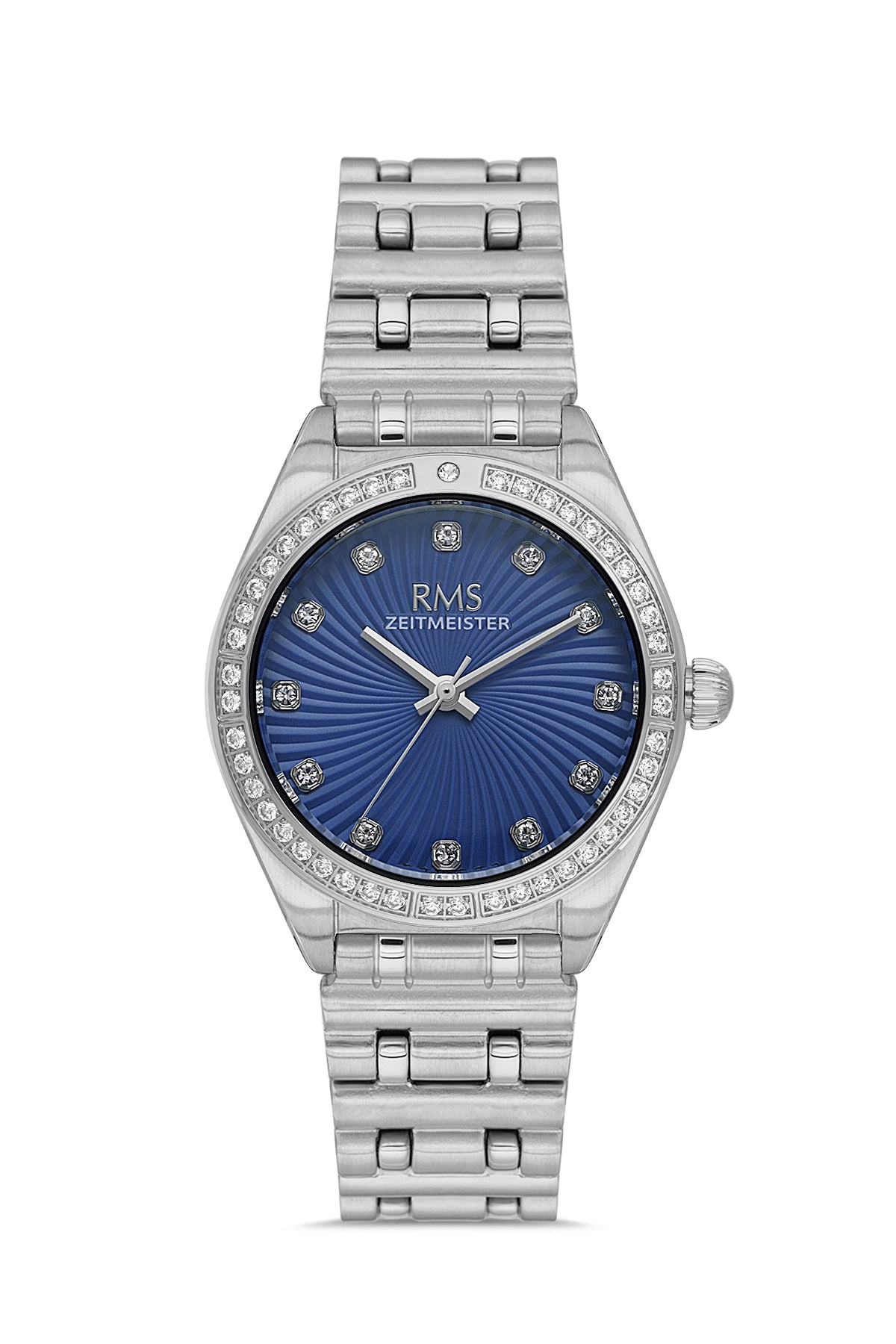 RMS Zeitmeister Blue Dial Silver Plated Women's Watch - Stainless Steel Bracelet - RMS.1.AG2162.13