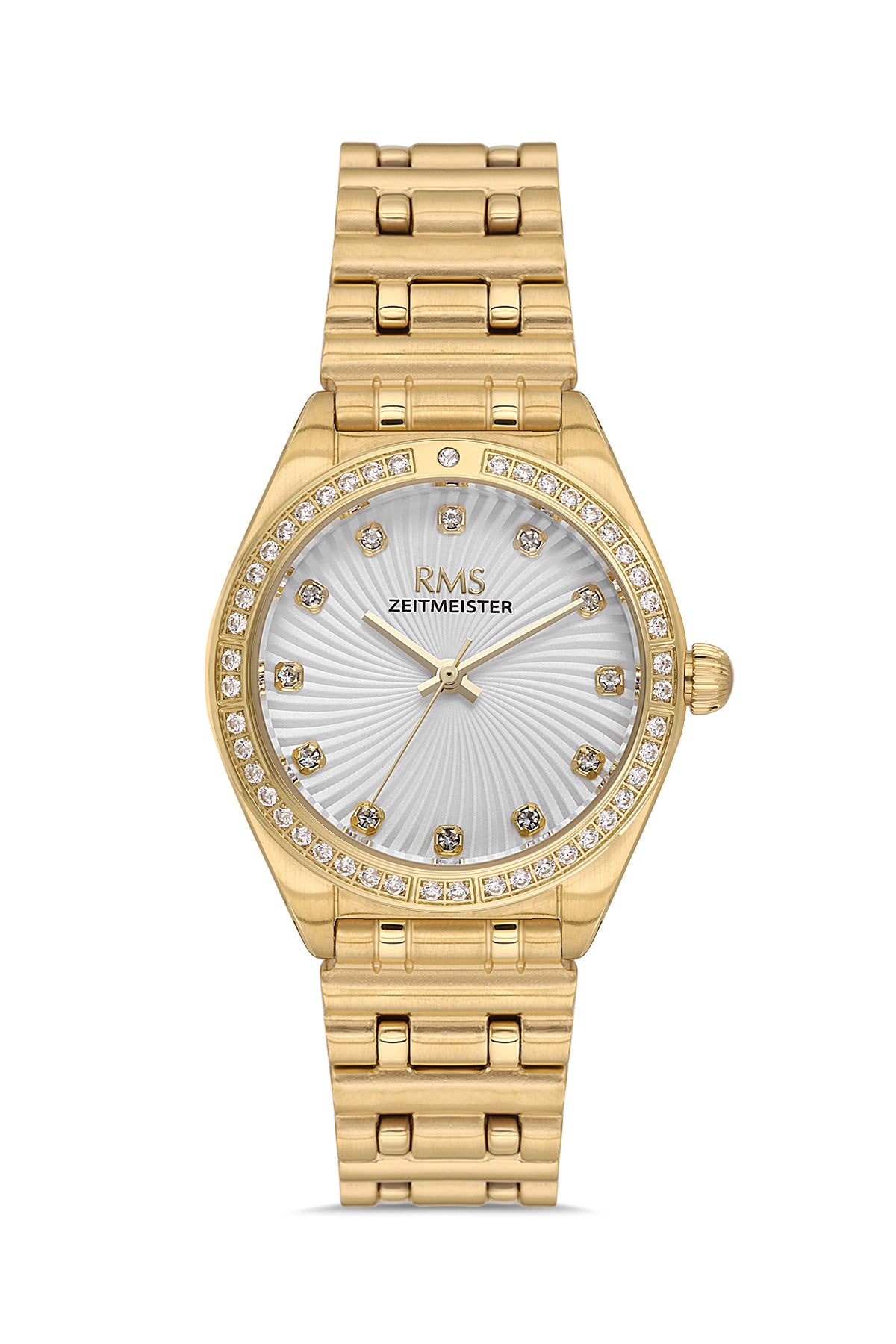 RMS Zeitmeister Silver Dial Gold Plated Women's Watch - Stainless Steel Bracelet - RMS.1.AG2162.20
