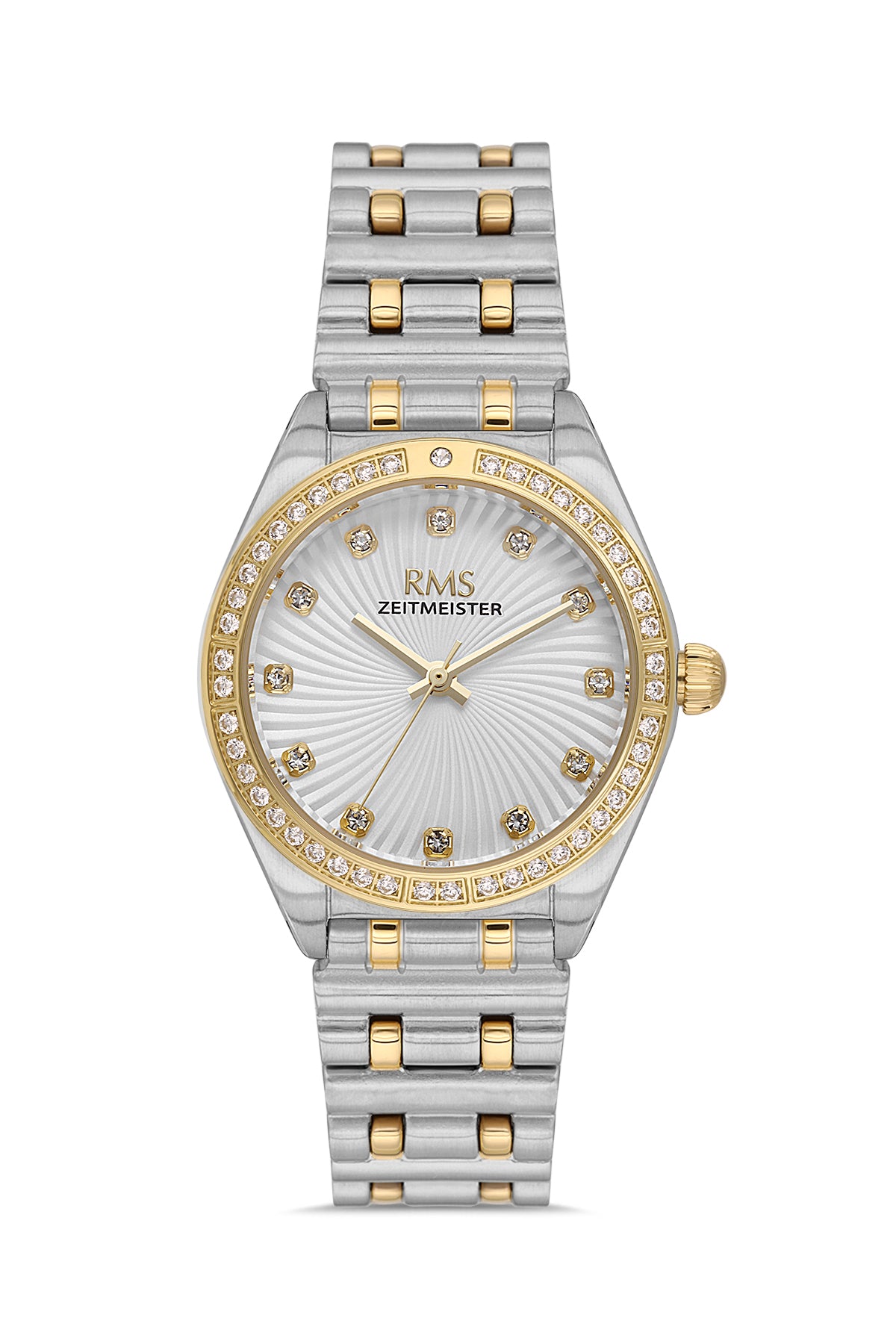 RMS Zeitmeister Silver Dial Gold & Silver Plated Women's Watch - Stainless Steel Bracelet - RMS.1.AG2162.40