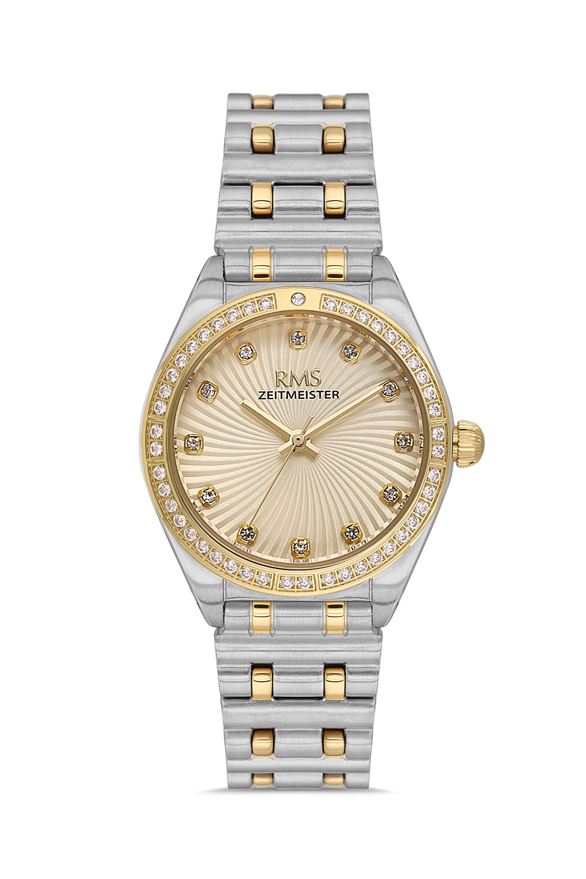 RMS Zeitmeister Gold Dial Gold & Silver Plated Women's Watch - Stainless Steel Bracelet - RMS.1.AG2162.45