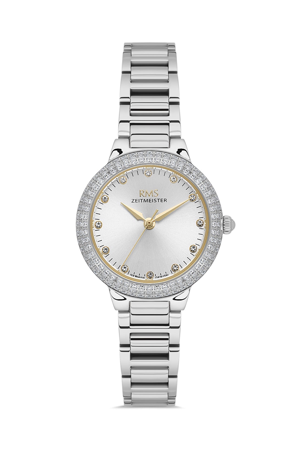 RMS Women's Silver Dial Silver Stone Detailed Stainless Steel Watch - RMS.1.AG2165.10