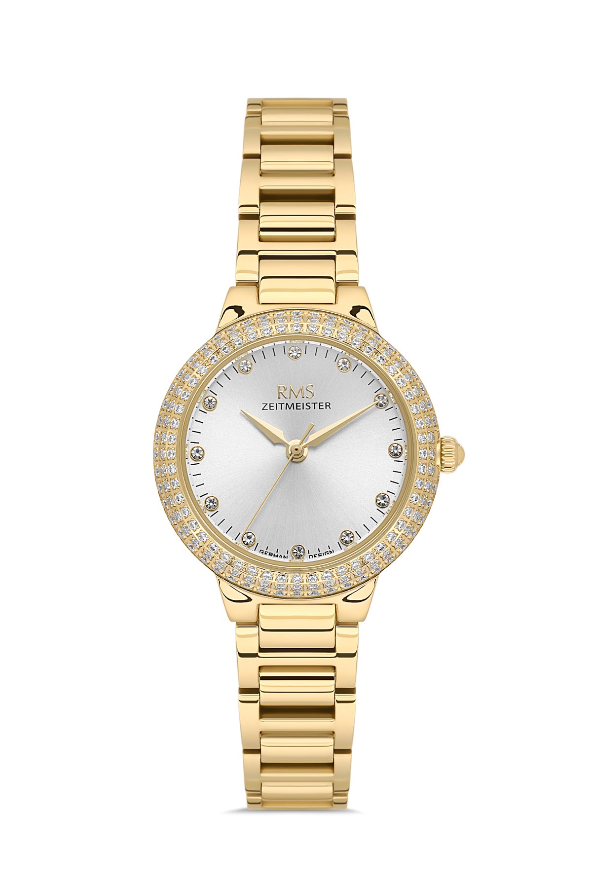 RMS Women's Silver Dial Gold Stone Detailed Stainless Steel Watch - RMS.1.AG2165.20