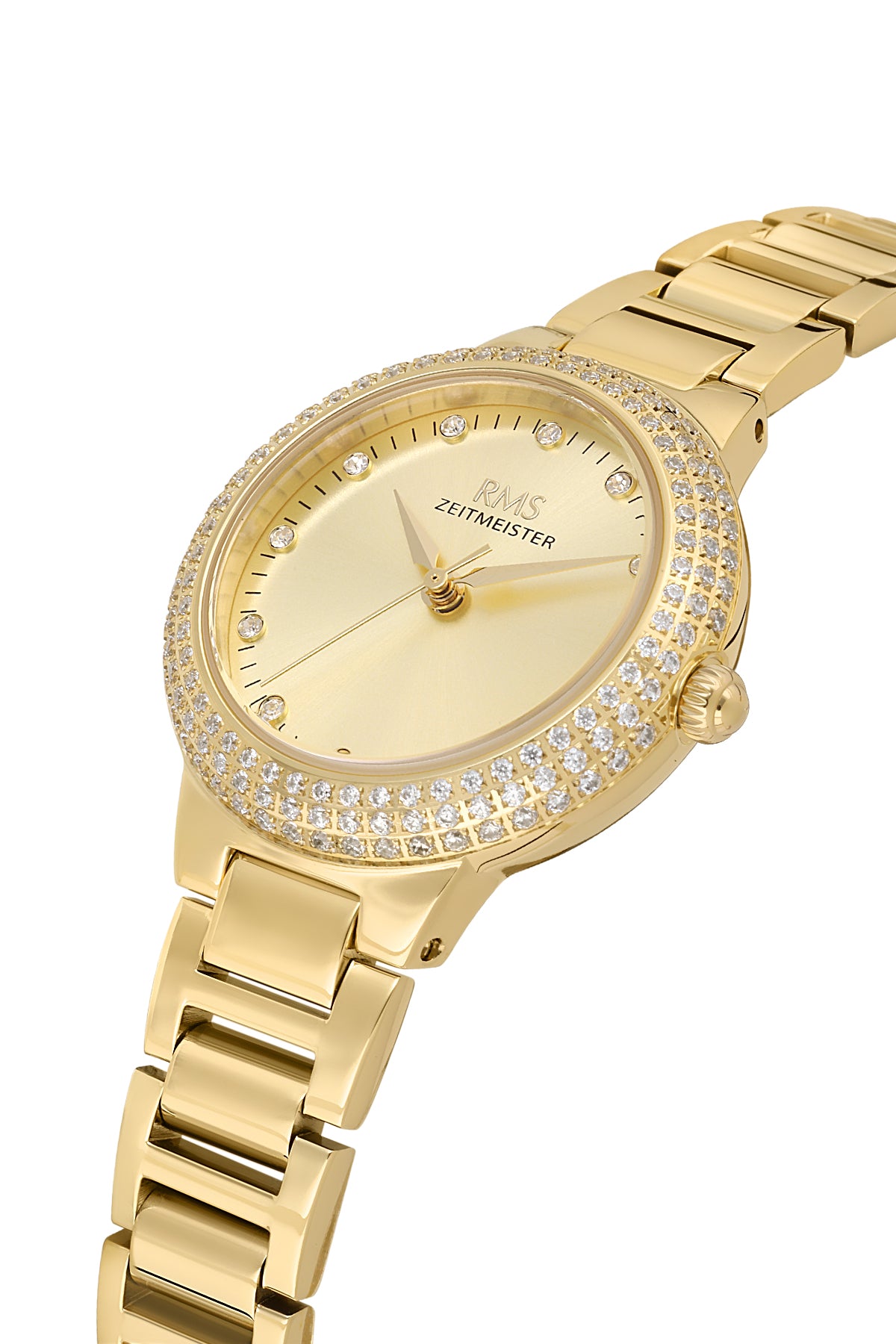 RMS Women's Gold Dial Gold Stone Detailed Stainless Steel Watch - RMS.1.AG2165.25