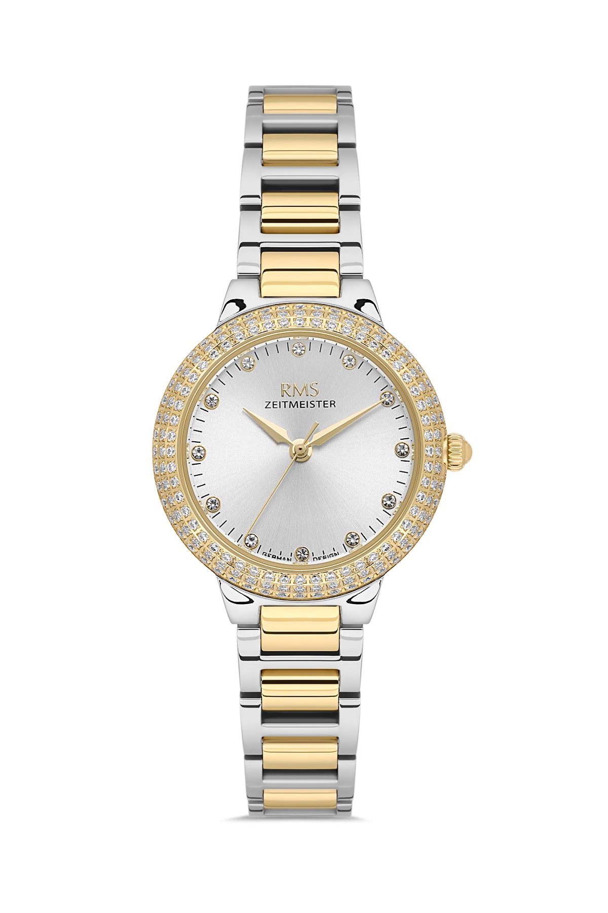 RMS Women's Silver Dial Gold & Silver Stone Detailed Stainless Steel Watch - RMS.1.AG2165.40