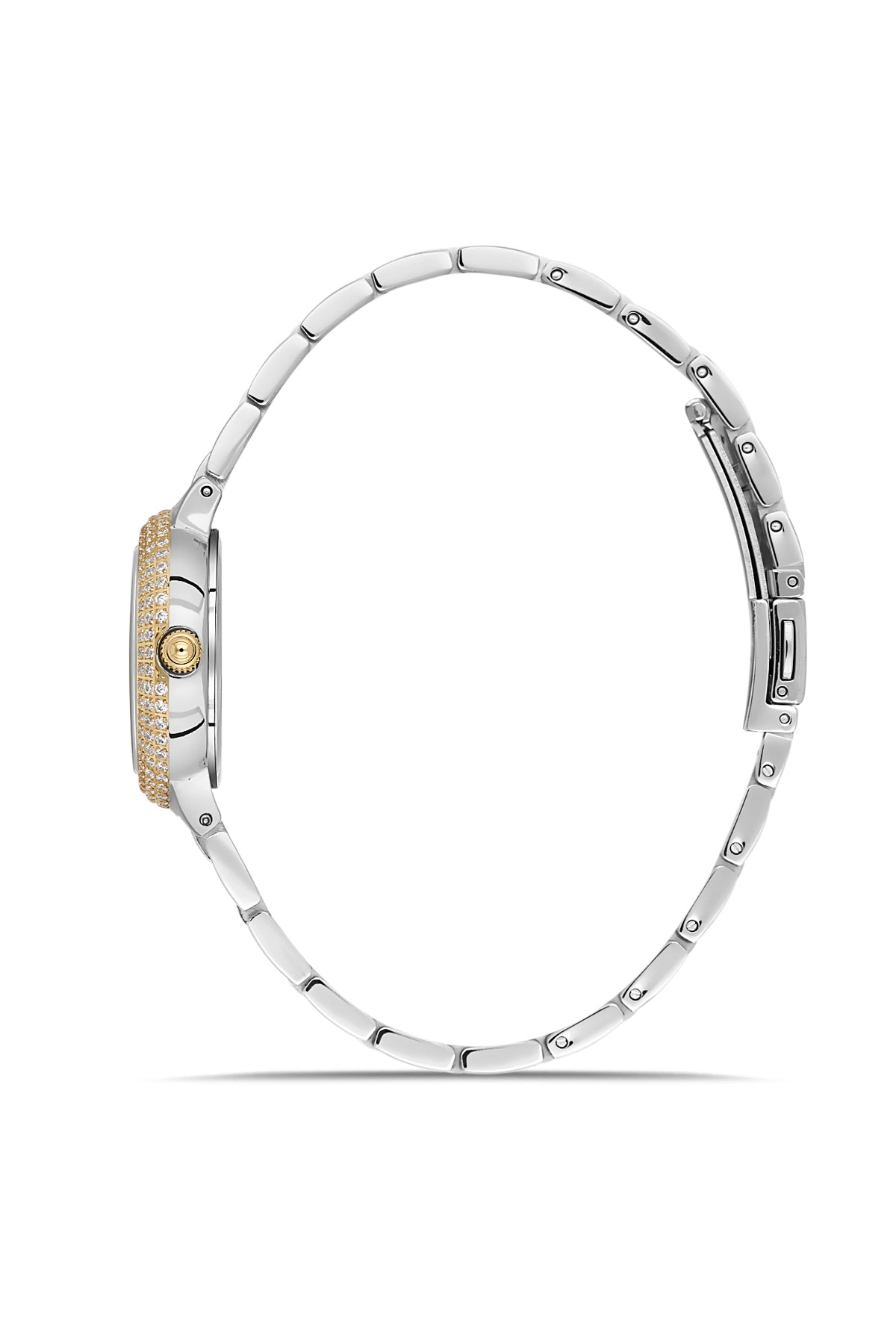 RMS Women's Gold Dial Gold & Silver Stone Detailed Stainless Steel Watch - RMS.1.AG2165.45
