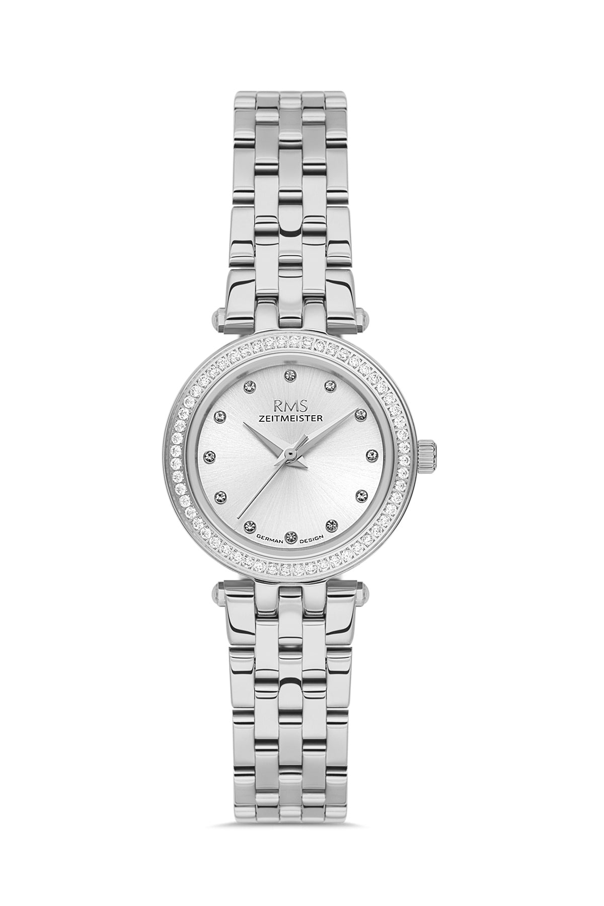 RMS Women's Silver Dial Silver Stone Detailed Stainless Steel Watch - RMS.1.AG2166.10