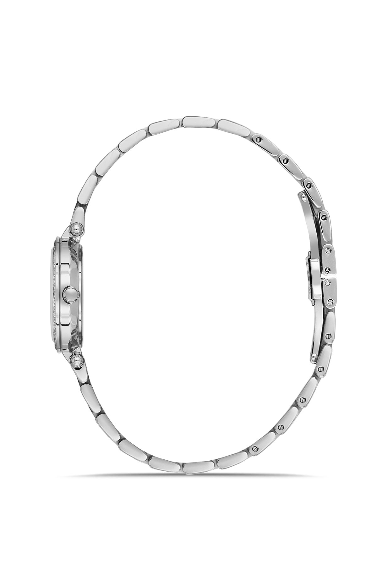 RMS Women's Silver Dial Silver Stone Detailed Stainless Steel Watch - RMS.1.AG2166.10