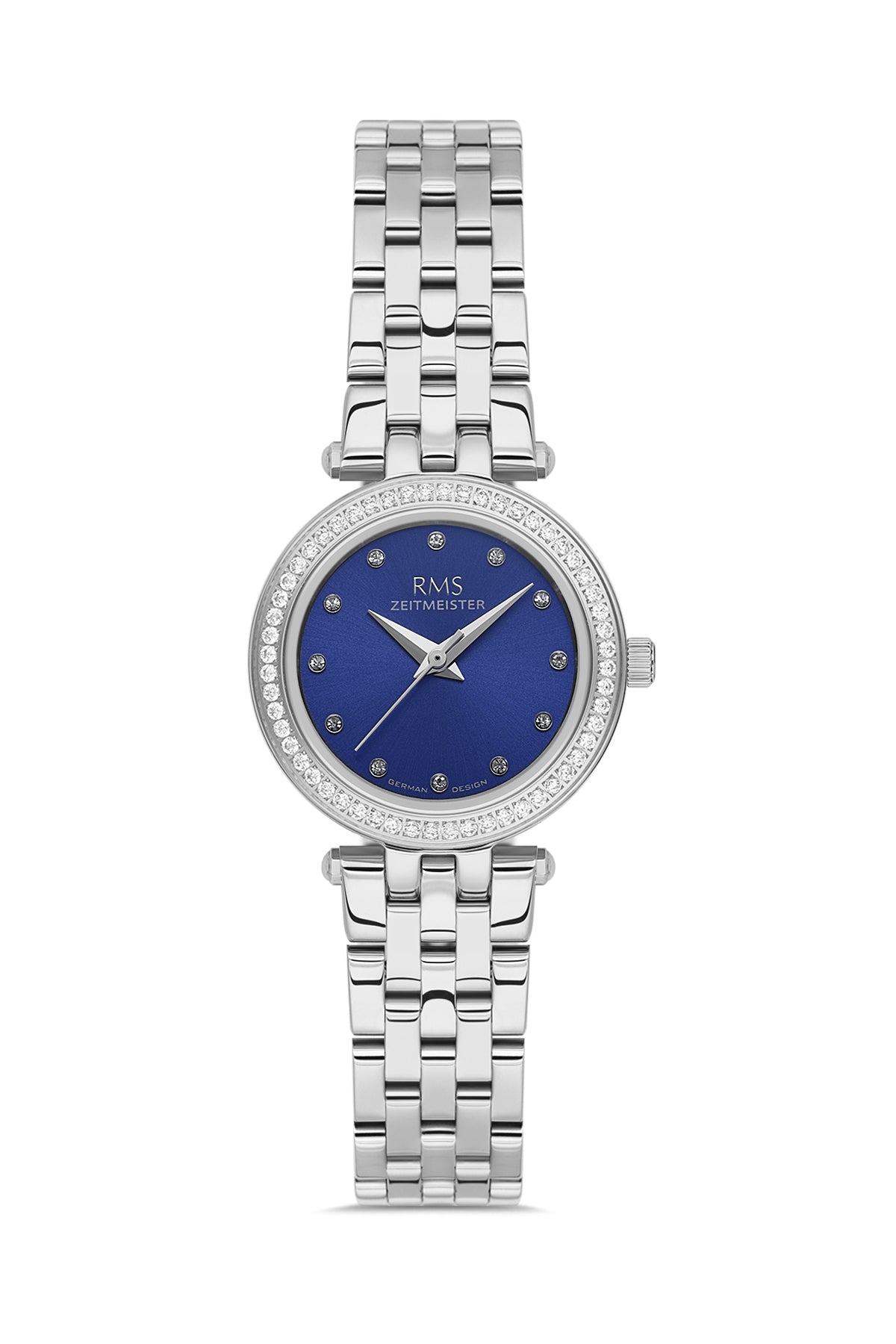 RMS Women's Blue Dial Silver Stone Detailed Stainless Steel Watch - RMS.1.AG2166.13