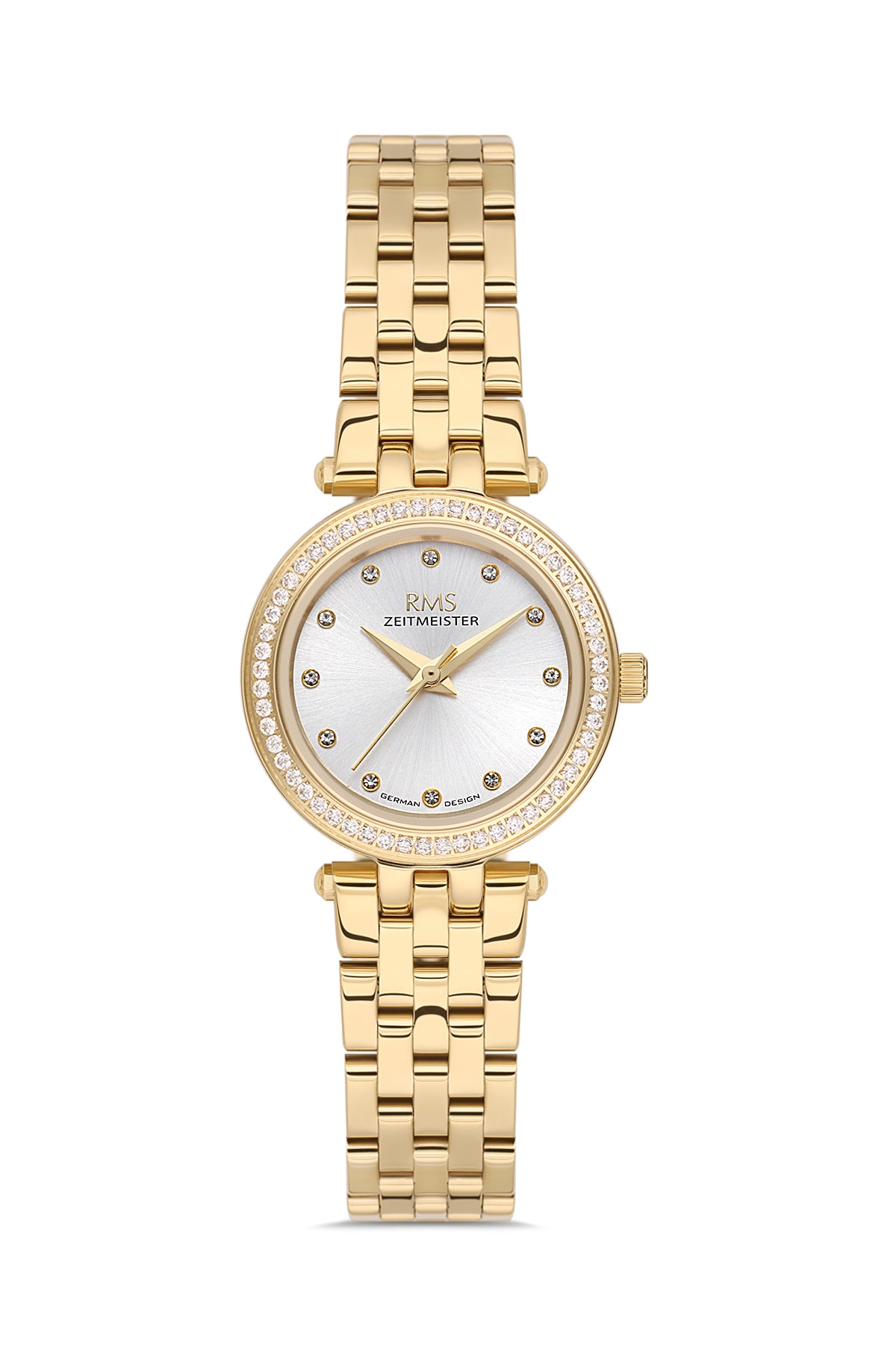 RMS Women's Silver Dial Gold Stone Detailed Stainless Steel Watch - RMS.1.AG2166.20