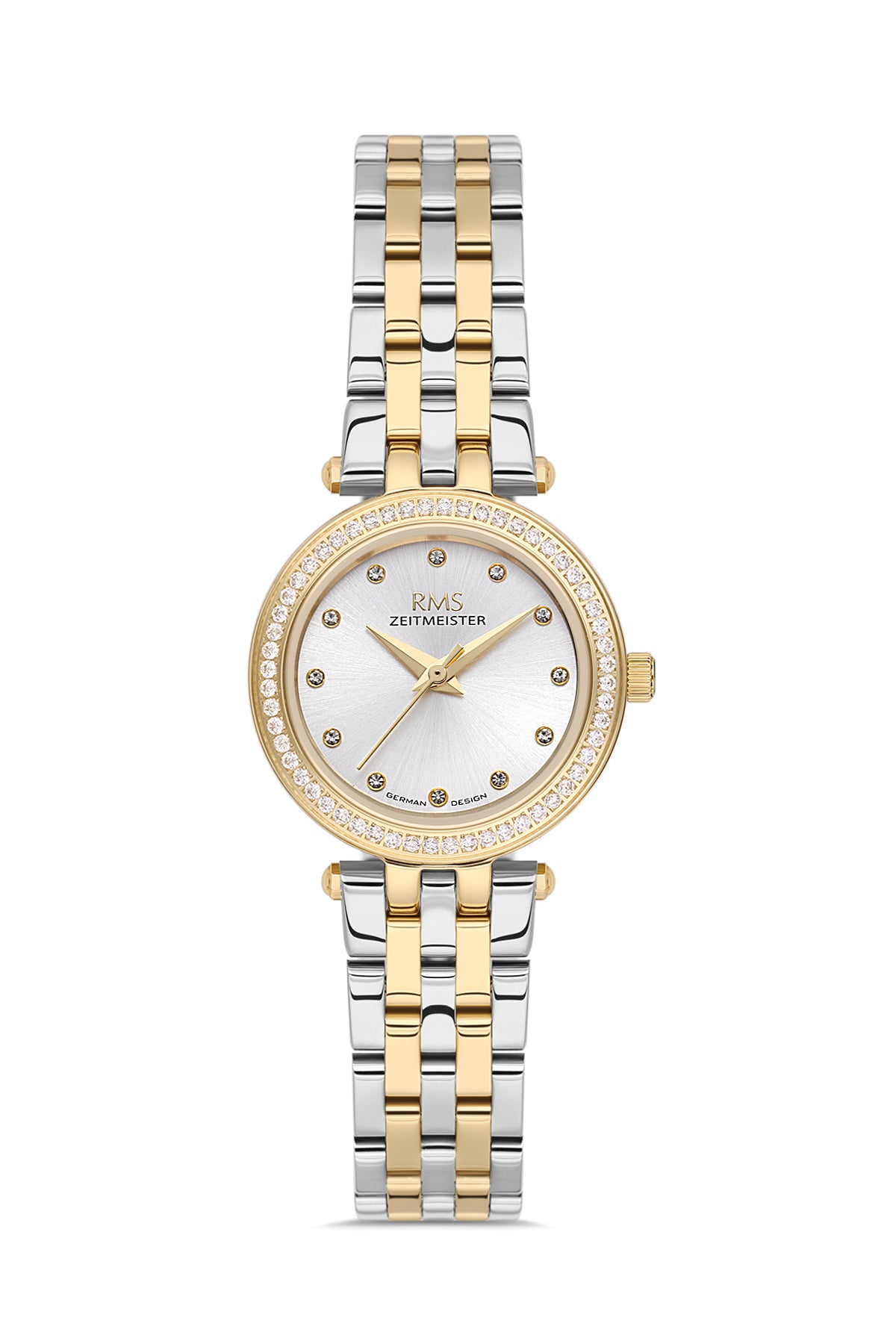 RMS Women's Silver Dial Gold & Silver Stone Detailed Stainless Steel Watch - RMS.1.AG2166.40